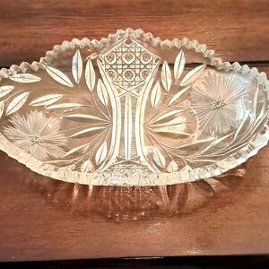 Antique Cut Glass Dish